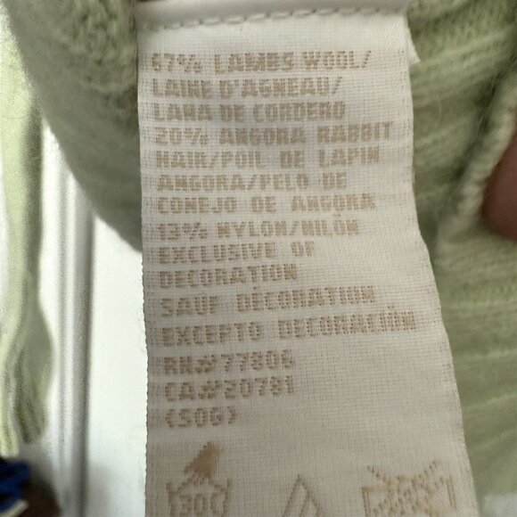 Tommy Hilfiger Pullover Sweater Colorblock Argyle Wool Angora Green Sequin - Picture 8 of 10